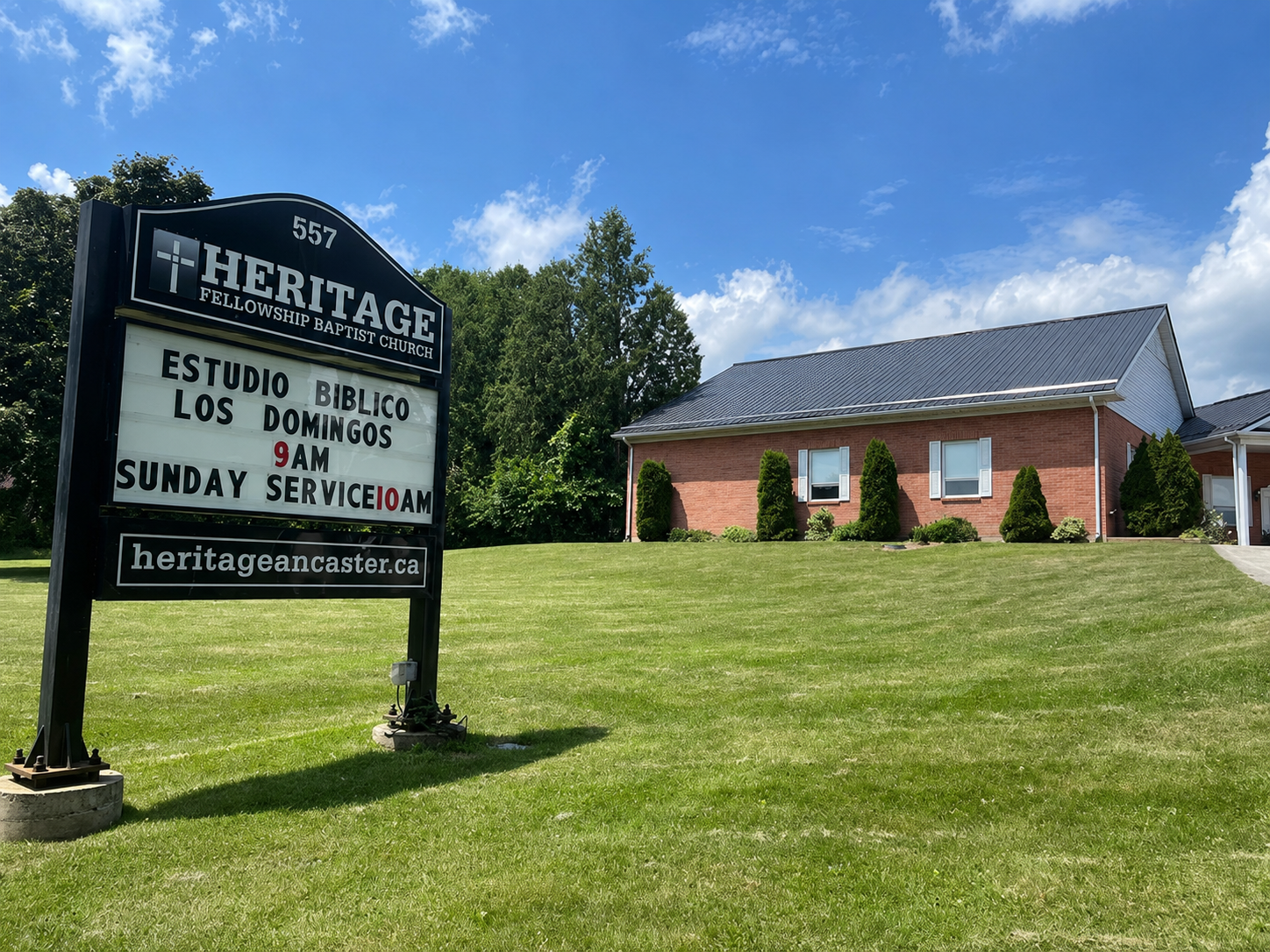 Heritage Fellowship church community greeting one another